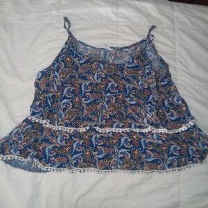 Nabee Blue Paisley Women's Top